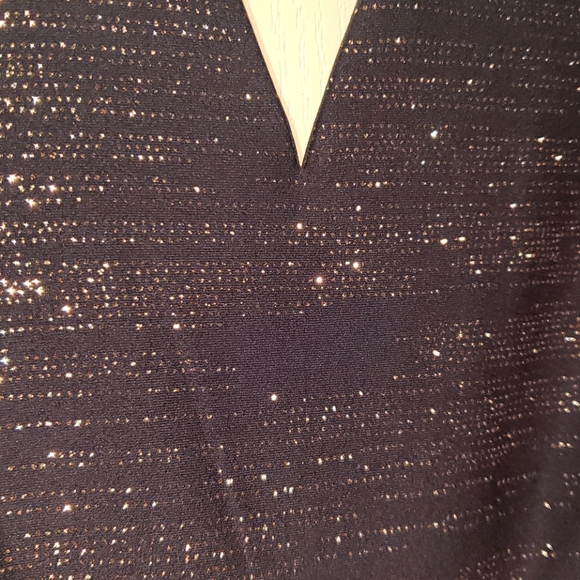 Francesca's Collection navy blue and gold dress - Picture 5 of 7